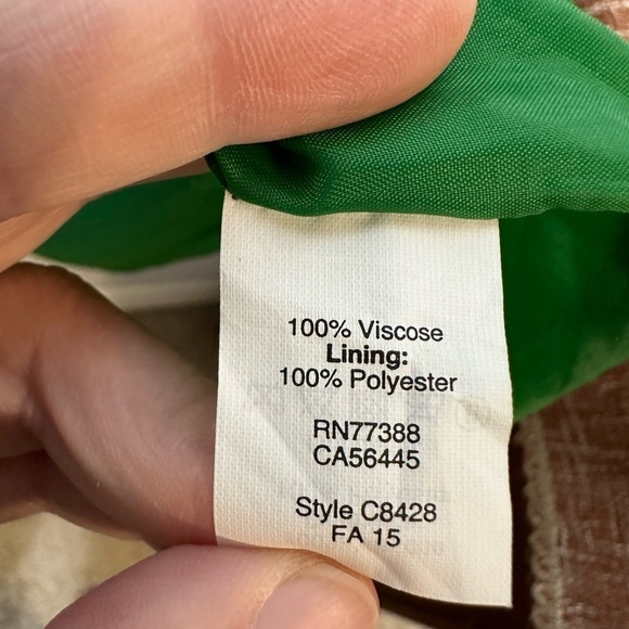 J Crew Factory Fit and Flare Kelly Green with White Flower Sleeveless Size 12 - Picture 10 of 10